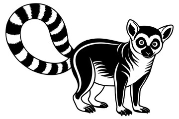 lemur silhouette vector illustration 