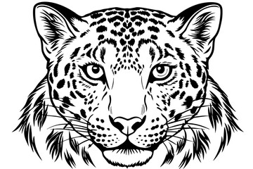 Wall Mural - snow leopard silhouette vector illustration 