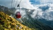 A scenic mountain cable car offering breathtaking views connecting remote communities