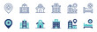 © elmantastic - hospital and clinic buildings icon vector set health care architecture business signs hospital construction illustration
