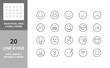 Line icons about emojis. Editable vector stroke. 64 and 256 Pixel Perfect scalable to 128px...