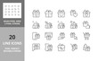 Line icons about gift boxes and presents. Editable vector stroke. 64 and 256 Pixel Perfect scalable to 128px...