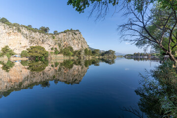 Wall Mural - Dalyan Town riverside view in Mugla Province of Turkey