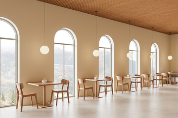 Sticker - White restaurant corner with arched windows