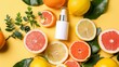 Captivating scene of skincare product and citrus fruits  AI generated illustration