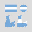 Argentina 1813 national map and flag vectors set....