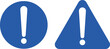 © AndiPoe - Bundle isolated round and triangle exclamation blue sign, for safety and security purpose