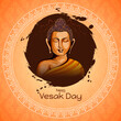 Happy Buddha purnima or Vesak day festival greeting card
