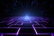 black light grid on dark background central perspective, futuristic retro style with copy space for design text photo backdrop