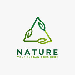 Wall Mural - Modern triangle leaf nature logo icon vector template on white background