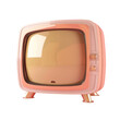 A small pink television set on a Transparent Background