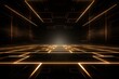 brown light grid on dark background central perspective, futuristic retro style with copy space for design text photo backdrop