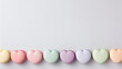 Pastel-colored heart macarons