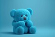 AI generated illustration of a blue bear on the blue background