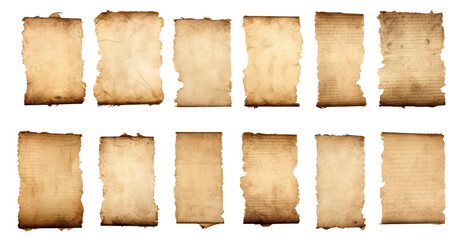 Wall Mural - Set of ancient parchment sheets, cut out