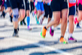 Fototapeta  - marathon runners in the city