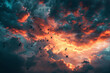 Real outstanding sky background with soft, colorful clouds at sunrise and sunset, devoid of birds. expansive, panoramic.