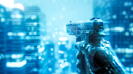 Cyber security concept: digital handgun protection