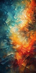 Wall Mural - AI generated illustration of a vibrant abstract background with colorful geometric flowing shapes