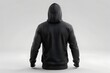 3d black hoodie mockup front view on white background