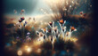 Photo real as Spring Awakening A spring meadow blooms with life inviting a fresh start. in nature and landscapes theme ,for advertisement and banner ,Full depth of field, high quality ,include copy sp