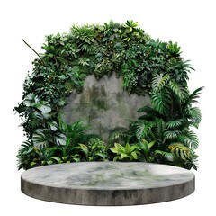 Canvas Print - Concrete podium in tropical forest for product presentation 