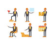 © bigpa - engineer characters in different poses vector set