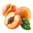 fresh Apricot isolated for a transparent white background