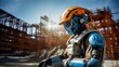 © Wirestock - AI generated illustration of a robot working on a construction site