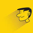 man face with shadow on yellow background