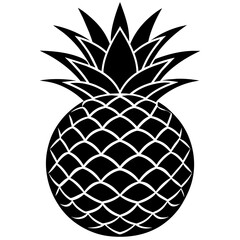 Wall Mural - illustration of pineapple, black pineapple silhouette vector illustration,icon,svg,pineapple characters,Holiday t shirt,Hand drawn trendy Vector illustration,pineapple on a white background