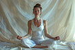 Woman, wearing yoga clothes, doing yoga. Concept of healthy lifestyle