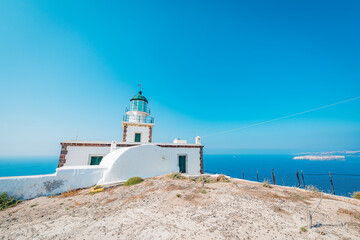 Wall Mural - Akrotiri Lighthouse in Santorini, Greece.