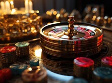 The Concept Of Games Of Chance. Online Casino Gaming : Roulette, Cards, Betting, Chips, Dice A World Of Chance And Excitement , Endless Gaming Possibilities And The Allure Of Virtual Fortunes.