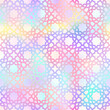 Holographic Arabic style seamless pattern. Vector shiny gradient oriental ornament on rainbow background. Oriental traditional foil texture for backgrounds, wallpapers, textile patterns, decoration