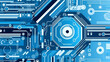 © yonshan - Technology blue computer machine pattern abstract graphic poster web page PPT background
