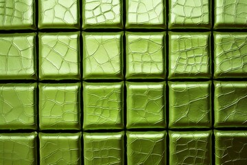 Wall Mural - Close-up green metallic object, abstract texture background