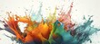 colorful watercolor ink splashes, paint 216