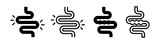 Fototapeta Panele - Diarrhea icon set. Diarrhea stomach gut health icons. Intestine digestive system vector symbol