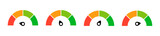 Fototapeta Panele - Speedometer vector icon. Scale speed in flat style. Vector speedometer illustration. Speed indicator, Risk level guage