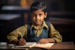 © venusvi - Indian boy studying in school An attentive atmosphere, children learn with interest