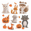 set of halloween animals