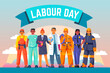 Labor day characters. Happy 1 may work professions international celebration, essential workers group different occupation world holiday job industry