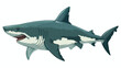 Illustration of an angry shark Flat vector isolated o