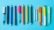 © Zahid - Idyllic image of office supplies, beautiful and colorful pencils, erasers and fluorescents.