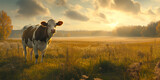 Fototapeta Miasto - Cow on a meadow