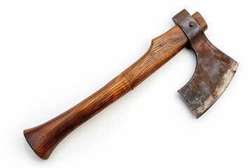 Lone axe on white background