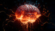 Brain with electric shock symbolizing epilepsy awareness and medical research
