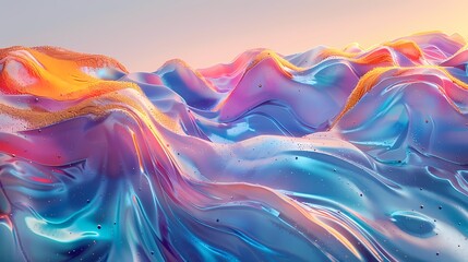 Digital color mountain river illustration abstract graphic poster web page PPT background