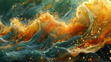 Digital color mountain river illustration abstract graphic poster web page PPT background